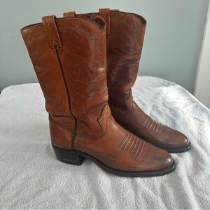 Men’s Vintage Leather Cowboy Boots Texas and Co. Made In USA Size 9.5 D